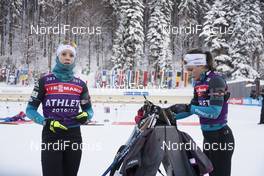 10.01.2017, Ruhpolding, Germany (GER): Anais Chevalier (FRA), Celia Aymonier (FRA), (l-r) -  IBU world cup biathlon, training, Ruhpolding (GER). www.nordicfocus.com. © Manzoni/NordicFocus. Every downloaded picture is fee-liable.