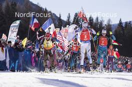 21.01.2017, Antholz, Italy (ITA): Laura Dahlmeier (GER), Selina Gasparin (SUI), Kaisa Makarainen (FIN), Justine Braisaz (FRA), (l-r) -  IBU world cup biathlon, mass women, Antholz (ITA). www.nordicfocus.com. © Manzoni/NordicFocus. Every downloaded picture is fee-liable.