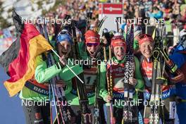22.01.2017, Antholz, Italy (ITA): Vanessa Hinz (GER), Maren Hammerschmidt (GER), Franziska Hildebrand (GER), Laura Dahlmeier (GER), (l-r) -  IBU world cup biathlon, relay women, Antholz (ITA). www.nordicfocus.com. © Manzoni/NordicFocus. Every downloaded picture is fee-liable.