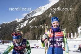 18.01.2017, Antholz, Italy (ITA): Mona Brorsson (SWE), Hanna Oeberg (SWE), (l-r) -  IBU world cup biathlon, training, Antholz (ITA). www.nordicfocus.com. © Manzoni/NordicFocus. Every downloaded picture is fee-liable.