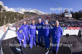 22.01.2017, Antholz, Italy (ITA): Dusan Simocko (SVK), IBU IR, Robert Zwahlen (SUI), IBU IR, Borut Nunar (SLO), IBU race director, Johnny Rognstad (NOR), IBU IR, Elena Mokerova (RUS), IBU IR, Tommy Hoeglund (SWE), IBU IR -  IBU world cup biathlon, training, Antholz (ITA). www.nordicfocus.com. © Manzoni/NordicFocus. Every downloaded picture is fee-liable.
