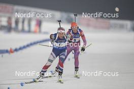 04.03.2017, Pyeong Chang, Korea (KOR): Tiril Eckhoff (NOR), Susan Dunklee (USA), (l-r) -  IBU world cup biathlon, pursuit women, Pyeong Chang (KOR). www.nordicfocus.com. © Manzoni/NordicFocus. Every downloaded picture is fee-liable.