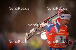 12.03.2017, Kontiolahti, Finland (FIN): Emil Hegle Svendsen (NOR) -  IBU world cup biathlon, relay mixed, Kontiolahti (FIN). www.nordicfocus.com. © Tumashov/NordicFocus. Every downloaded picture is fee-liable.