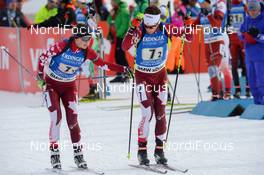 12.03.2017, Kontiolahti, Finland (FIN): Julia Ransom(CAN), Christian Gow(CAN) -  IBU world cup biathlon, single mixed relay, Kontiolahti (FIN). www.nordicfocus.com. © Tumashov/NordicFocus. Every downloaded picture is fee-liable.