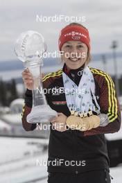 19.03.2017, Oslo, Norway (NOR): Laura Dahlmeier (GER) -  IBU world cup biathlon, cups, Oslo (NOR). www.nordicfocus.com. © Manzoni/NordicFocus. Every downloaded picture is fee-liable.