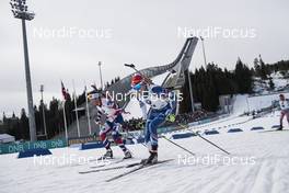 19.03.2017, Oslo, Norway (NOR): Ole Einar Bjoerndalen (NOR), Michal Krcmar (CZE), (l-r) -  IBU world cup biathlon, mass men, Oslo (NOR). www.nordicfocus.com. © Manzoni/NordicFocus. Every downloaded picture is fee-liable.