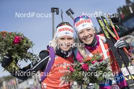 19.03.2017, Oslo, Norway (NOR): Mari Laukkanen (FIN), Kaisa Makarainen (FIN), (l-r) -  IBU world cup biathlon, mass women, Oslo (NOR). www.nordicfocus.com. © Manzoni/NordicFocus. Every downloaded picture is fee-liable.