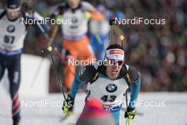 12.02.2017, Hochfilzen, Austria (AUT): Quentin Fillon Maillet (FRA) - IBU world championships biathlon, pursuit men, Hochfilzen (AUT). www.nordicfocus.com. © NordicFocus. Every downloaded picture is fee-liable.