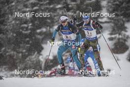 17.02.2017, Hochfilzen, Austria (AUT): Anais Chevalier (FRA), Vanessa Hinz (GER), (l-r) - IBU world championships biathlon, relay women, Hochfilzen (AUT). www.nordicfocus.com. © NordicFocus. Every downloaded picture is fee-liable.
