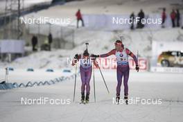 26.11.2017, Oestersund, Sweden, (SWE): Sean Doherty (USA), Lowell Bailey (USA), (l-r) - IBU world cup biathlon, relay mixed, Oestersund (SWE). www.nordicfocus.com. © Manzoni/NordicFocus. Every downloaded picture is fee-liable.