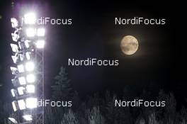 01.12.2017, Oestersund, Sweden, (SWE): Event Feature: The moon shines over the biathlon arena of Oestersund - IBU world cup biathlon, sprint women, Oestersund (SWE). www.nordicfocus.com. © Manzoni/NordicFocus. Every downloaded picture is fee-liable.