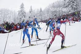 16.12.2017, Annecy-Le Grand Bornand, France (FRA): Thomas Bormolini (ITA), Andrejs Rastorgujevs (LAT), (l-r) -  IBU world cup biathlon, pursuit men, Annecy-Le Grand Bornand (FRA). www.nordicfocus.com. © Manzoni/NordicFocus. Every downloaded picture is fee-liable.