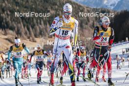01.01.2017, Val Mustair, Switzerland (SUI): Marcus Hellner (SWE), Didrik Toenseth (NOR), (l-r)  - FIS world cup cross-country, tour de ski, mass men, Val Mustair (SUI). www.nordicfocus.com. © Modica/NordicFocus. Every downloaded picture is fee-liable.
