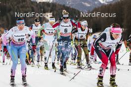 01.01.2017, Val Mustair, Switzerland (SUI): Krista Parmakoski (FIN), Jessica Diggins (USA), (l-r)  - FIS world cup cross-country, tour de ski, mass women, Val Mustair (SUI). www.nordicfocus.com. © Modica/NordicFocus. Every downloaded picture is fee-liable.