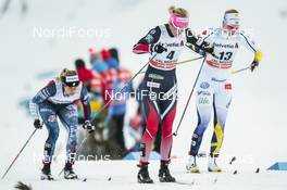 01.01.2017, Val Mustair, Switzerland (SUI): Kathrine Rolsted Harsem (NOR), Evelina Settlin (SWE), Jessica Diggins (USA), (l-r)  - FIS world cup cross-country, tour de ski, mass women, Val Mustair (SUI). www.nordicfocus.com. © Modica/NordicFocus. Every downloaded picture is fee-liable.