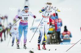 01.01.2017, Val Mustair, Switzerland (SUI): Stina Nilsson (SWE), Krista Parmakoski (FIN), (l-r)  - FIS world cup cross-country, tour de ski, mass women, Val Mustair (SUI). www.nordicfocus.com. © Modica/NordicFocus. Every downloaded picture is fee-liable.