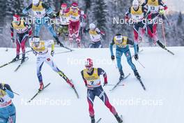03.01.2017, Oberstdorf, Germany (GER): Martin Johnsrud Sundby (NOR), Marcus Hellner (SWE), Finn Haagen Krogh (NOR), Didrik Toenseth (NOR), Sjur Roethe (NOR), (l-r)  - FIS world cup cross-country, tour de ski, skiathlon men, Oberstdorf (GER). www.nordicfocus.com. © Modica/NordicFocus. Every downloaded picture is fee-liable.