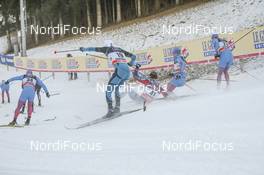 07.01.2017, Val di Fiemme, Italy (ITA): Erik Bjornsen (USA), Clement Parisse (FRA), Petr Sedov (RUS), (l-r)  - FIS world cup cross-country, tour de ski, mass men, Val di Fiemme (ITA). www.nordicfocus.com. © Modica/NordicFocus. Every downloaded picture is fee-liable.