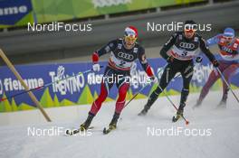 07.01.2017, Val di Fiemme, Italy (ITA): Martin Johnsrud Sundby (NOR), Dario Cologna (SUI), Sergey Ustiugov (RUS), (l-r)  - FIS world cup cross-country, tour de ski, mass men, Val di Fiemme (ITA). www.nordicfocus.com. © Modica/NordicFocus. Every downloaded picture is fee-liable.