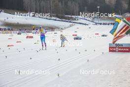 07.01.2017, Val di Fiemme, Italy (ITA): Anne Kylloenen (FIN), Charlotte Kalla (SWE), (l-r)  - FIS world cup cross-country, tour de ski, mass women, Val di Fiemme (ITA). www.nordicfocus.com. © Modica/NordicFocus. Every downloaded picture is fee-liable.