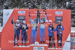 15.01.2017, Toblach, Italy (ITA): Ida Ingemarsdotter (SWE), Hanna Falk (SWE), Natalia Matveeva (RUS), Yulia Belorukova (RUS), Maiken Caspersen Falla (NOR), Astrid Uhrenholdt Jacobsen (NOR), (l-r) - FIS world cup cross-country, team sprint, Toblach (ITA). www.nordicfocus.com. © Thibaut/NordicFocus. Every downloaded picture is fee-liable.