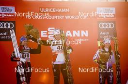 21.01.2017, Ulricehamn, Sweden (SWE): Krista Parmakoski (FIN), Marit Bjoergen (NOR), Charlotte Kalla (SWE), (l-r) - FIS world cup cross-country, 10km women, Ulricehamn (SWE). www.nordicfocus.com. © Modica/NordicFocus. Every downloaded picture is fee-liable.