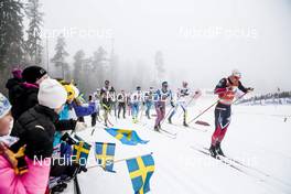 22.01.2017, Ulricehamn, Sweden (SWE): Simen Hegstad Krueger (NOR), Sergey Turyshev (RUS), Daniel Rickardsson (SWE), Sami Jauhojaervi (FIN), Jean Marc Gaillard (FRA), Jonas Baumann (SUI), (l-r)  - FIS world cup cross-country, 4x7.5km men, Ulricehamn (SWE). www.nordicfocus.com. © Modica/NordicFocus. Every downloaded picture is fee-liable.