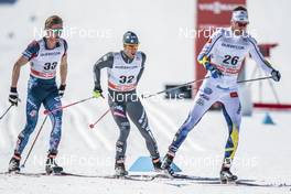 19.03.2017, Quebec, Canada (CAN): Erik Bjornsen (USA), Federico Pellegrino (ITA), Teodor Peterson (SWE), (l-r)  - FIS world cup cross-country, pursuit men, Quebec (CAN). www.nordicfocus.com. © Modica/NordicFocus. Every downloaded picture is fee-liable.