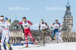 19.03.2017, Quebec, Canada (CAN): Devon Kershaw (CAN), Thomas Bing (GER), Erik Bjornsen (USA), (l-r)  - FIS world cup cross-country, pursuit men, Quebec (CAN). www.nordicfocus.com. © Modica/NordicFocus. Every downloaded picture is fee-liable.