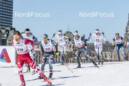 19.03.2017, Quebec, Canada (CAN): Devon Kershaw (CAN), Federico Pellegrino (ITA), Giandomenico Salvadori (ITA), Jean Marc Gaillard (FRA), Teodor Peterson (SWE), (l-r)  - FIS world cup cross-country, pursuit men, Quebec (CAN). www.nordicfocus.com. © Modica/NordicFocus. Every downloaded picture is fee-liable.