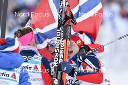 02.03.2017, Lahti, Finland (FIN): Marit Bjoergen (NOR), Maiken Caspersen Falla (NOR), Astrid Uhrenholdt Jacobsen (NOR) - FIS nordic world ski championships, cross-country, 4x5km women, Lahti (FIN). www.nordicfocus.com. © Thibaut/NordicFocus. Every downloaded picture is fee-liable.