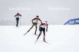 13.01.2017, Val di Fiemme, Italy (ITA): Samuel Costa (ITA), Terence Weber (GER), Magnus Krog (NOR), (l-r)  - FIS world cup nordic combined, individual gundersen HS134/10km, Val di Fiemme (ITA). www.nordicfocus.com. © Bragotto/NordicFocus. Every downloaded picture is fee-liable.
