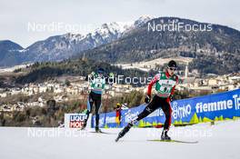 14.01.2017, Val di Fiemme, Italy (ITA): Timofey Borisov (RUS), Aguri Shimizu (JPN), (l-r)  - FIS world cup nordic combined, team sprint HS134/2x7.5km, Val di Fiemme (ITA). www.nordicfocus.com. © Bragotto/NordicFocus. Every downloaded picture is fee-liable.