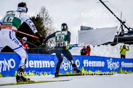 14.01.2017, Val di Fiemme, Italy (ITA): Ilkka Herola (FIN), Alessandro Pittin (ITA), (l-r)  - FIS world cup nordic combined, team sprint HS134/2x7.5km, Val di Fiemme (ITA). www.nordicfocus.com. © Bragotto/NordicFocus. Every downloaded picture is fee-liable.