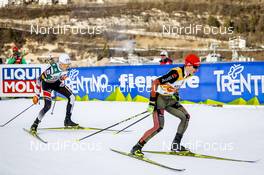14.01.2017, Val di Fiemme, Italy (ITA): Bernhard Flaschberger (AUT), Espen Andersen (NOR), (l-r)  - FIS world cup nordic combined, team sprint HS134/2x7.5km, Val di Fiemme (ITA). www.nordicfocus.com. © Bragotto/NordicFocus. Every downloaded picture is fee-liable.