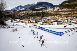 14.01.2017, Val di Fiemme, Italy (ITA): Espen Andersen (NOR), Tomas Portyk (CZE), Eero Hirvonen (FIN), Terence Weber (GER), Go Yamamoto (JPN), (l-r)  - FIS world cup nordic combined, team sprint HS134/2x7.5km, Val di Fiemme (ITA). www.nordicfocus.com. © Bragotto/NordicFocus. Every downloaded picture is fee-liable.