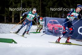 14.01.2017, Val di Fiemme, Italy (ITA): Alessandro Pittin (ITA), Fabian Riessle (GER), Joergen Graabak (NOR), (l-r)  - FIS world cup nordic combined, team sprint HS134/2x7.5km, Val di Fiemme (ITA). www.nordicfocus.com. © Bragotto/NordicFocus. Every downloaded picture is fee-liable.