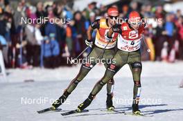 29.01.2017, Seefeld, Austria (AUT): Eric Frenzel (GER), Johannes Rydzek (GER) - FIS world cup nordic combined, individual gundersen HS109/15km, Seefeld (AUT). www.nordicfocus.com. © Thibaut/NordicFocus. Every downloaded picture is fee-liable.