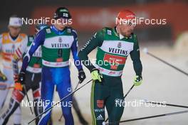 25.11.2017, Ruka, Finland (FIN): Eero Hirvonen (FIN), Johannes Rydzek (GER), (l-r)  - FIS world cup nordic combined, individual gundersen HS142/10km Ruka (FIN). www.nordicfocus.com. © Rauschendorfer/NordicFocus. Every downloaded picture is fee-liable.