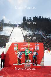 29.01.2017, Willingen, Germany (GER): Stefan Kraft (AUT), Andreas Wellinger (GER), Manuel Fettner (AUT), (l-r) - FIS world cup ski jumping, individual HS145, Willingen (GER). www.nordicfocus.com. © Rauschendorfer/NordicFocus. Every downloaded picture is fee-liable.