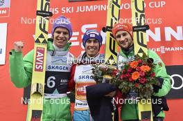 12.03.2017, Oslo, Norway (NOR): Andreas Wellinger (GER), Stefan Kraft (AUT), Markus Eisenbichler (GER), (l-r) - FIS world cup ski jumping, individual HS134, Oslo (NOR). www.nordicfocus.com. © Thibaut/NordicFocus. Every downloaded picture is fee-liable.