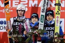 07.01.2017 Oberstdorf, Germany (GER): Irina Avvakumova (RUS), Sara Takanashi (JPN), Yuki Ito (JPN), (l-r) - FIS world cup ski jumping ladies, individual HS137, Oberstdorf (GER). www.nordicfocus.com. © Thibaut/NordicFocus. Every downloaded picture is fee-liable.