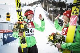 04.02.2017, Hinzenbach, Austria (AUT): Carina Vogt (GER), Katharina Althaus (GER), (l-r)  - FIS world cup ski jumping ladies, individual HS94, Hinzenbach (AUT). www.nordicfocus.com. © Modica/NordicFocus. Every downloaded picture is fee-liable.