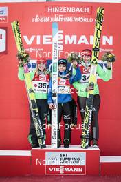 04.02.2017, Hinzenbach, Austria (AUT): Katharina Althaus (GER), Sara Takanashi (JPN), Carina Vogt (GER), (l-r) - FIS world cup ski jumping ladies, individual HS94, Hinzenbach (AUT). www.nordicfocus.com. © Modica/NordicFocus. Every downloaded picture is fee-liable.