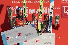 03.12.2017, Lillehammer, Norway (NOR): Maren Lundby (NOR), Katharina Althaus (GER), Sara Takanashi (JPN), (l-r) - FIS world cup ski jumping ladies, individual HS138, Lillehammer (NOR). www.nordicfocus.com. © Rauschendorfer/NordicFocus. Every downloaded picture is fee-liable.