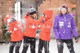 16.12.2017, Hinterzarten, Germany (GER): Nicole Maurer (CAN), Natasha Bodnarchuk (CAN), Abigail Strate (CAN), Taylor Henrich (CAN) - FIS world cup ski jumping ladies, team HS108, Hinterzarten (GER). www.nordicfocus.com. © Tumashov/NordicFocus. Every downloaded picture is fee-liable.