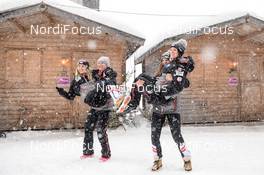 16.12.2017, Hinterzarten, Germany (GER): Elisabeth Raudaschl (AUT), Claudia Purker (AUT), Jacqueline Seifriedsberger (AUT), Chiara Hoelzl (AUT) - FIS world cup ski jumping ladies, team HS108, Hinterzarten (GER). www.nordicfocus.com. © Tumashov/NordicFocus. Every downloaded picture is fee-liable.