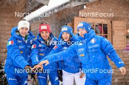 16.12.2017, Hinterzarten, Germany (GER): Lara Malsiner (ITA), Veronica Gianmoena (ITA), Elena Runggaldier (ITA), Manuela Malsiner (ITA) - FIS world cup ski jumping ladies, team HS108, Hinterzarten (GER). www.nordicfocus.com. © Tumashov/NordicFocus. Every downloaded picture is fee-liable.