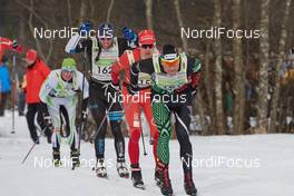 05.02.2017, Oberammergau, Germany (GER): Bastien Buttin (FRA), Bastien Poirrier (FRA), Stanislav Rezac (CZE), (l-r)  - FIS Worldloppet Cup Koenig Ludwig Lauf, Oberammergau (GER). www.nordicfocus.com. © Rauschendorfer/NordicFocus. Every downloaded picture is fee-liable.