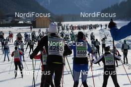 04.02.2017, Oberammergau, Germany (GER): Start of the race - FIS Worldloppet Cup Koenig Ludwig Lauf, Oberammergau (GER). www.nordicfocus.com. © Rauschendorfer/NordicFocus. Every downloaded picture is fee-liable.